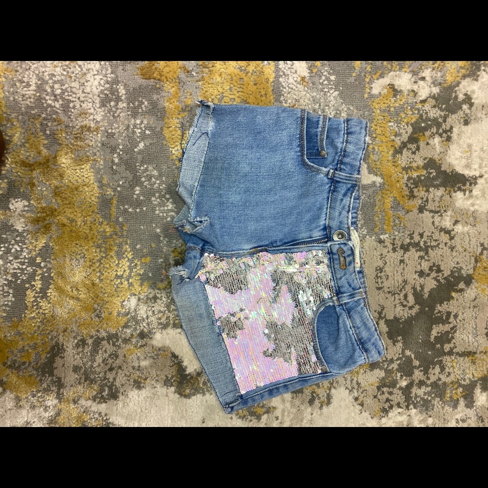 Zara Denim shorts with sequins